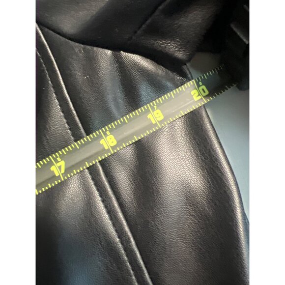 Womens Black Faux Leather Moto Jacket Bold Elements Medium - Picture 10 of 10